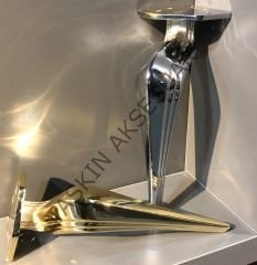 Viena Metal Ayak 16-20cm Krom Modern Mobilya Ayağı Koltuk Komidin Puf Dolap Tv Ünite Gümüş