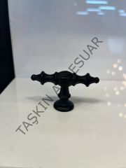 Ada Metal Düğme Kulp Mat Siyah Dolap Kapak Çekmece Komidin Tv Ünite Modern Tek Delikli Mobilya Kulbu