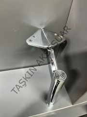 Slide Metal Ayak 14-20-25cm Krom Modern Mobilya Ayağı Koltuk Dolap Komidin Şifonyer Kitaplık Puf Tv Ünite