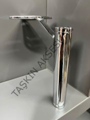 Slide Metal Ayak 14-20-25cm Krom Modern Mobilya Ayağı Koltuk Dolap Komidin Şifonyer Kitaplık Puf Tv Ünite