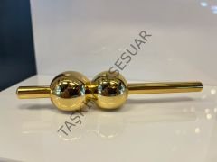 Petra İkili Düz Metal Kulp 32mm Altın Dolap Kapak Çekmece Komidin Tv Ünite Modern Gold Mobilya Kulbu