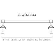Emaks ﻿﻿Petra Çizgili Metal Kulp Krom 32-128mm Modern Gümüş Mobilya Kulbu