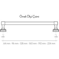 Emaks ﻿Turn Metal Kulp Mat Siyah 160-192-320mm Modern Mobilya Kulbu