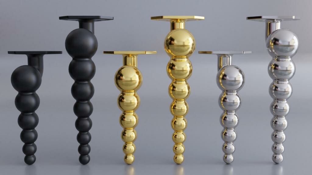 Galaxy Metal Ayak 16-21cm Modern Krom Altın Siyah Mobilya Ayağı Gold Gümüş Siyah